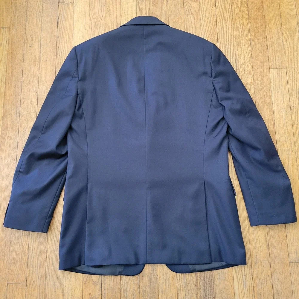 2 Pc Ralph‎ Lauren 42L 34R Suit Navy Blue Wool Classic Dapper Preppy Business